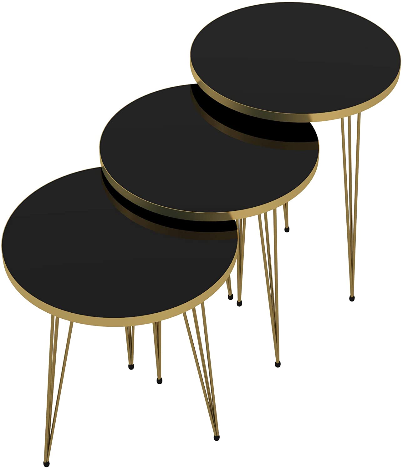 Nest Of Tables : 3 HIGH Gloss Nesting End Tables Nightstands