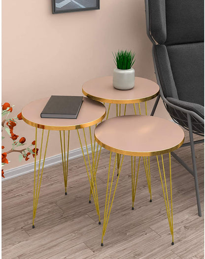 Nest Of Tables : 3 HIGH Gloss Nesting End Tables Nightstands