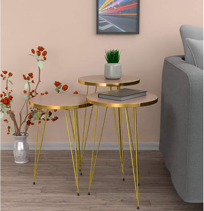 Nest Of Tables : 3 HIGH Gloss Nesting End Tables Nightstands
