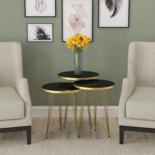 Nest Of Tables : 3 HIGH Gloss Nesting End Tables Nightstands