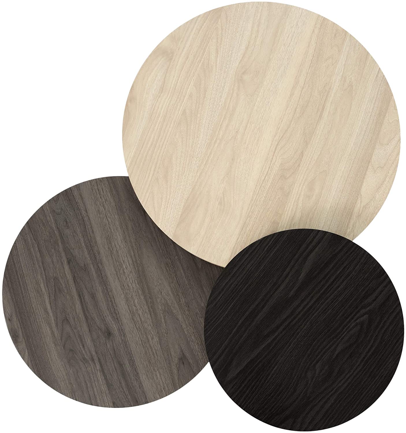 Nest Of Tables 3 Piece Modern Round Nesting Coffee Table Set Living Room Accent Ottoman Storage Shelf, Set of 3