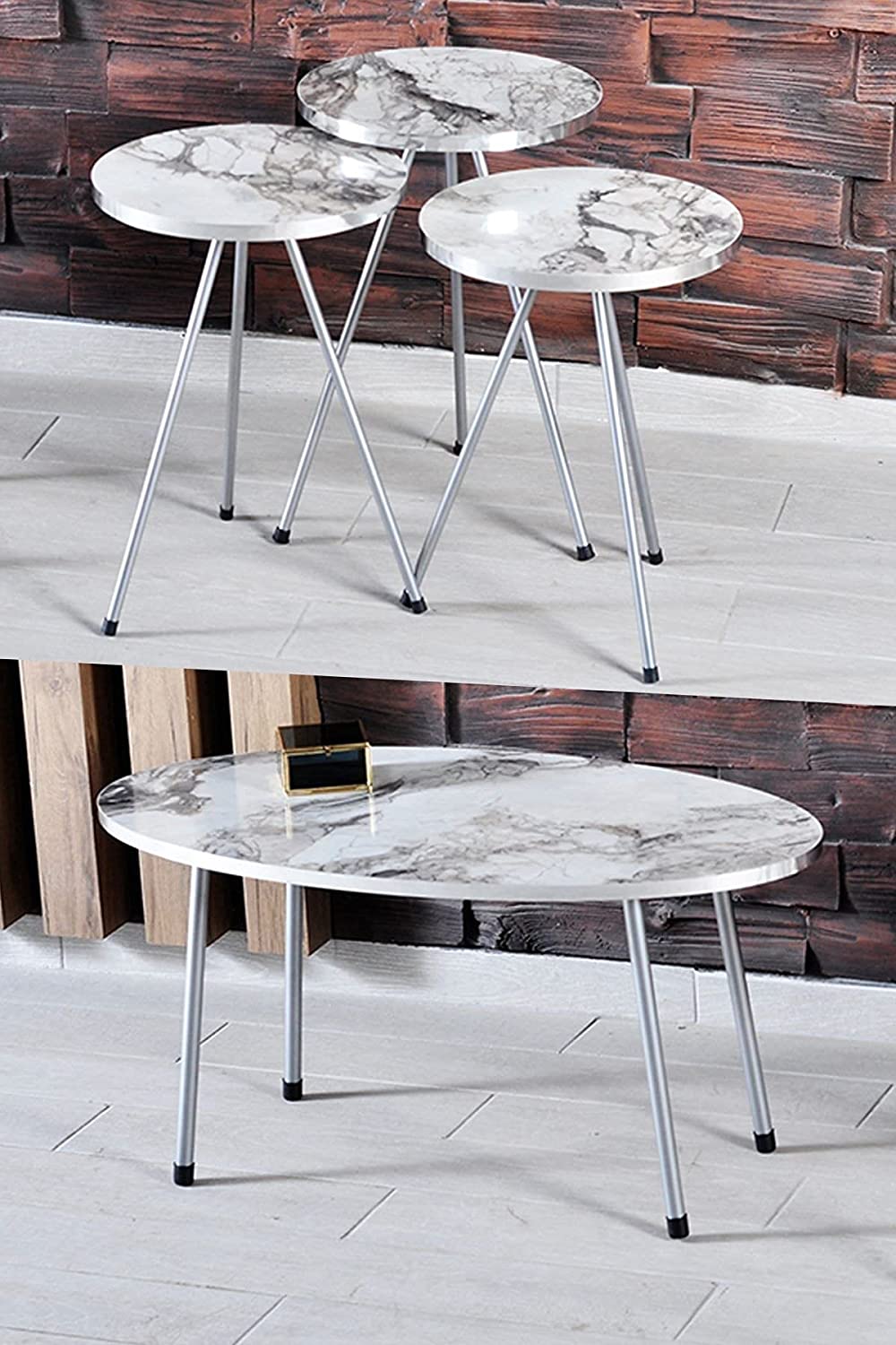 Nest Of Tables : 4 Piece Living Room Table Set Coffee Table/Round Nesting Tables