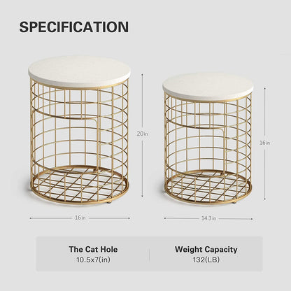 Nest Of Tables : Coffee Nesting Table Set of 2 Modern Decor Side Desk with Storage Hole