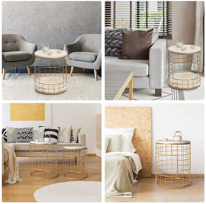 Nest Of Tables : Coffee Nesting Table Set of 2 Modern Decor Side Desk with Storage Hole
