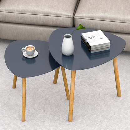 Nest Of Tables Living Room Side Table for Bedroom Triangle Modern Coffee Table (Grey)