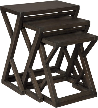 Nest Of Tables Modern Nesting Accent Table Set of 3 Tables, Brown 