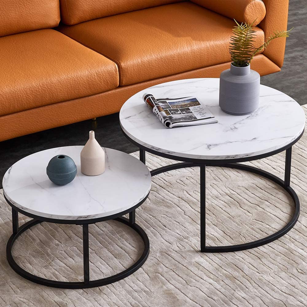 Nest Of Tables : Nesting Coffee Table Set of 2 Modern Accent Coffee Table