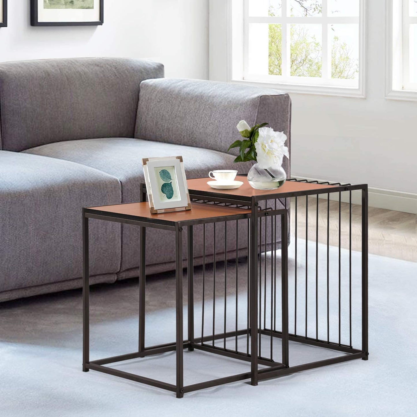 Nest Of Tables : Nesting Coffee Tables Set of 2 Stacking Side or End