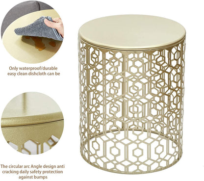 Nest Of Tables : Nesting Round Gold Nightstands Decent Set of 2