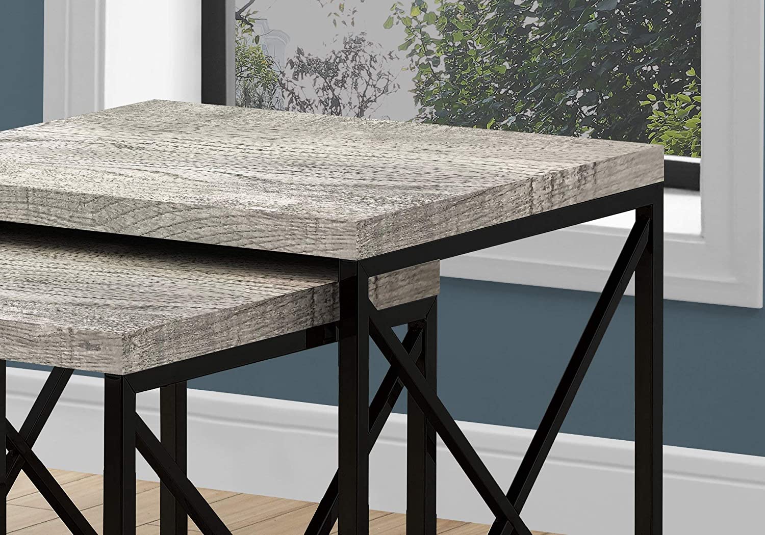 Nest Of Tables : Nesting Table, Chrome Metal Table Set, 2 pcs