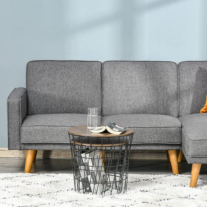Nest Of Tables: Nesting Tables with Metal Frame, Modern Wood End Table Set, Living Room Side Tables (Oak, Set of 3)