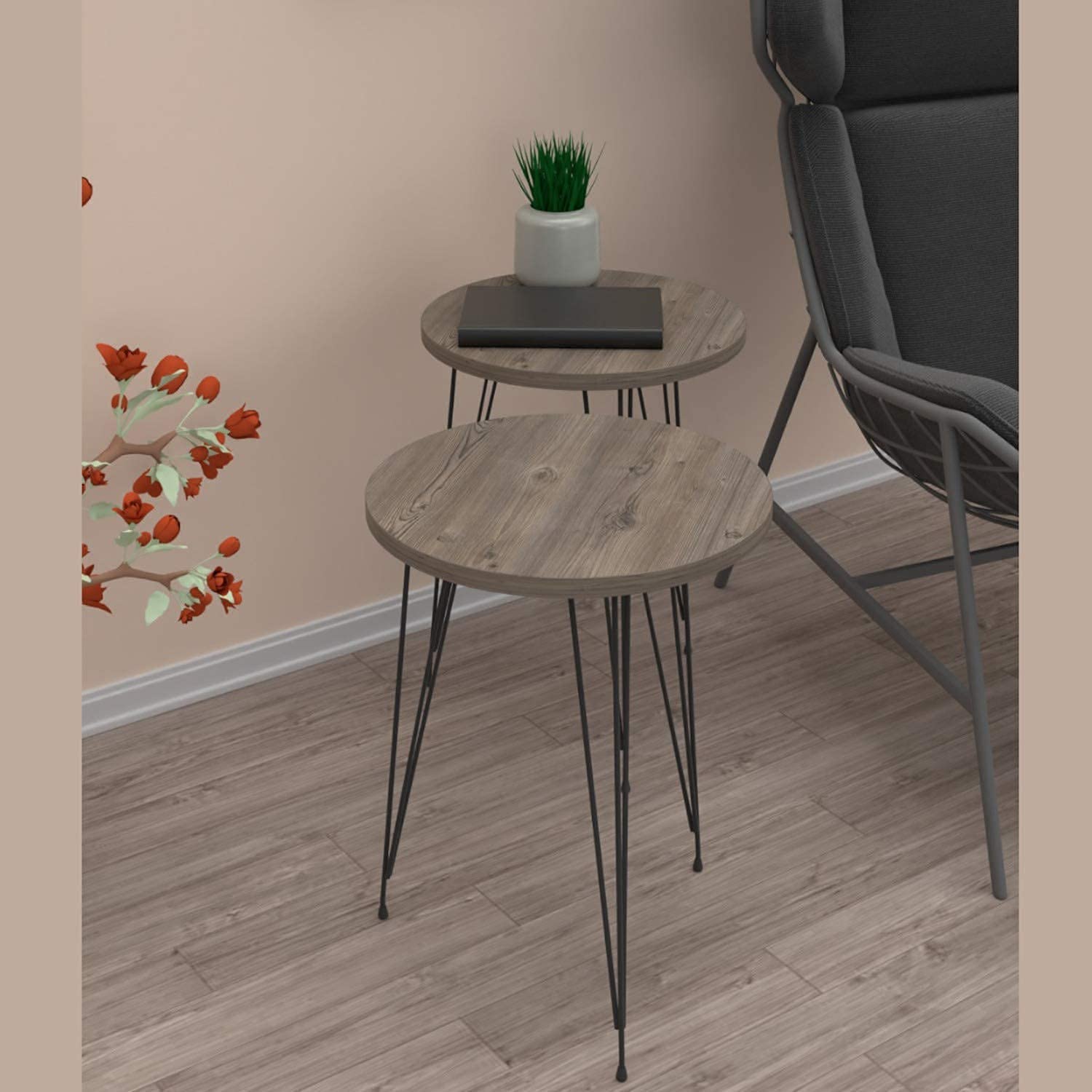 Nest Of Tables : Set of 2 Side Tables for Small Spaces