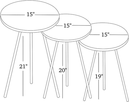 Nest Of Tables : Set of 3 Nesting END Tables Nightstand Bedside Table