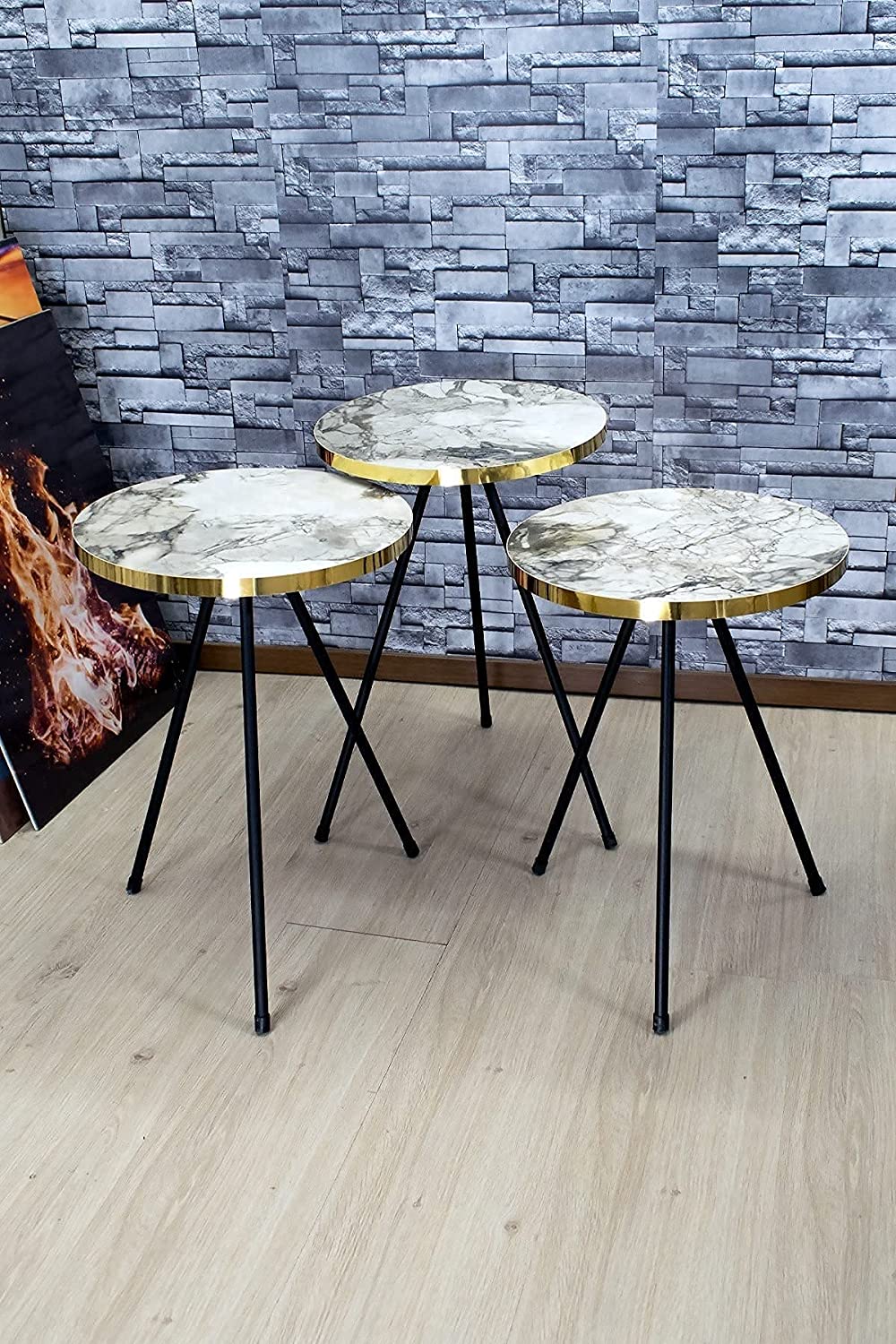Nest Of Tables : Set of 3 Nesting END Tables Nightstand Bedside Table