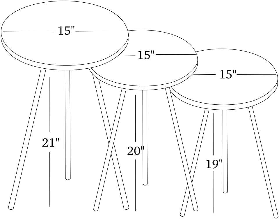 Nest Of Tables : Set of 3 Nesting END Tables Nightstand Bedside Table