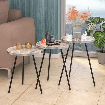 Nest Of Tables : Set of 3 Nesting END Tables Nightstand Bedside Table