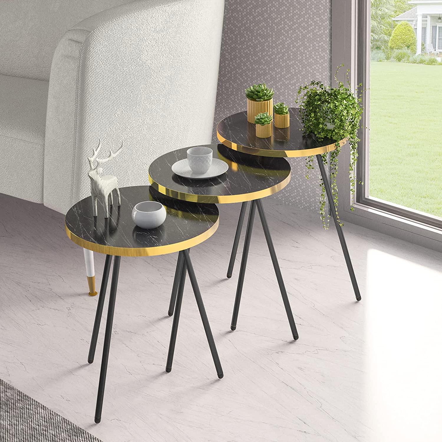 Nest Of Tables : Set of 3 Nesting END Tables Nightstand Bedside Table