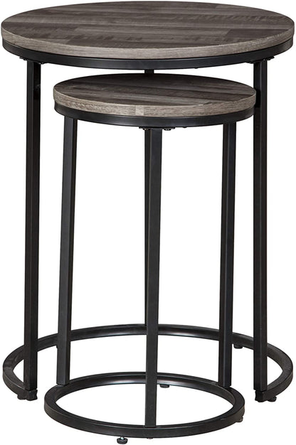  Nest Of Tables Set of Two Casual Black Grey