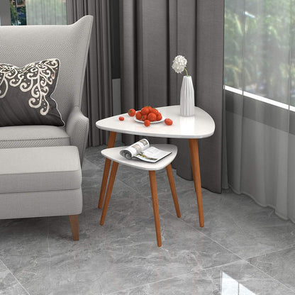 Nest Of Tables : White Nesting Coffee Table for Living Room