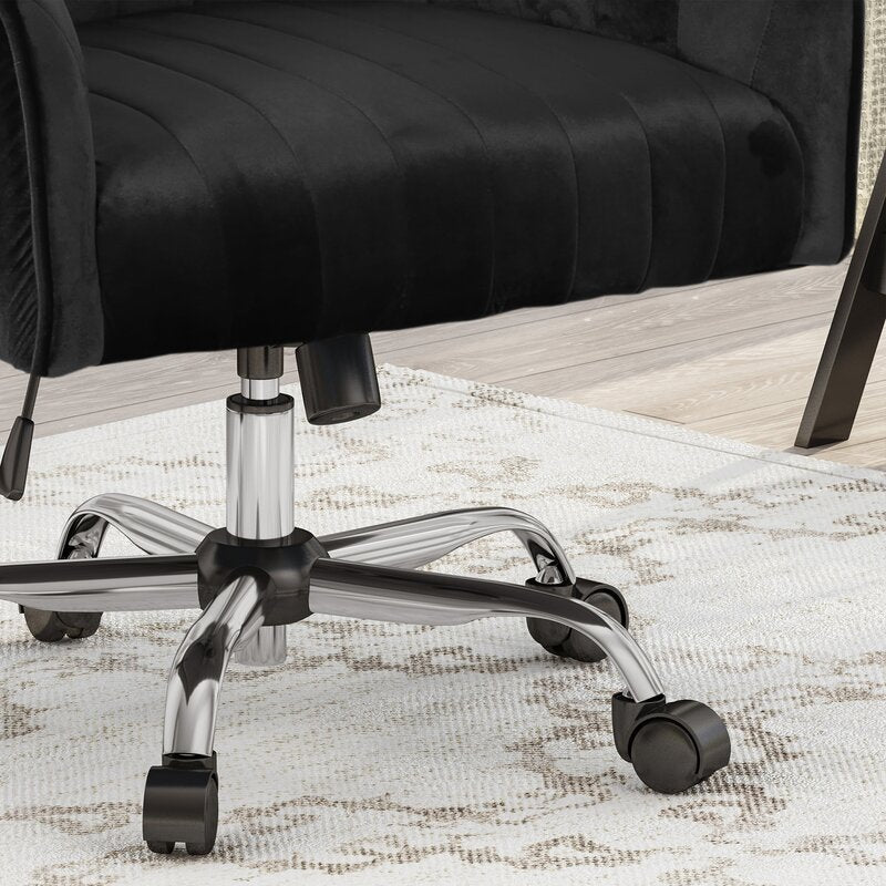 Office Chair : Black Velvet Office Chair