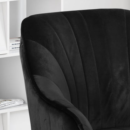 Office Chair : Black Velvet Office Chair