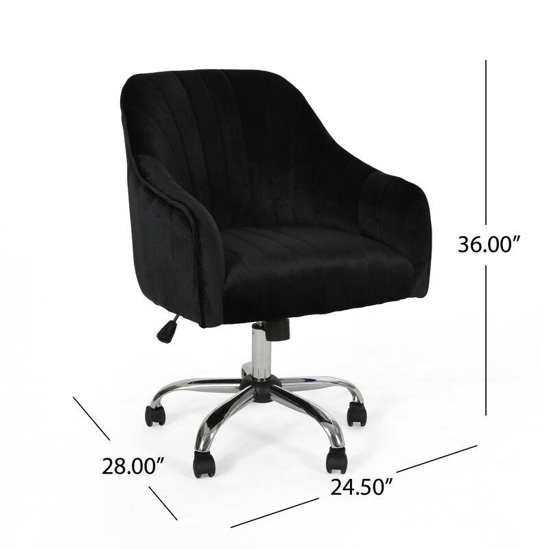 Office Chair : Black Velvet Office Chair