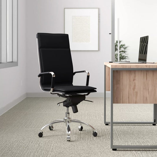 Office Chair : Faux Leatherette Black Office Chair