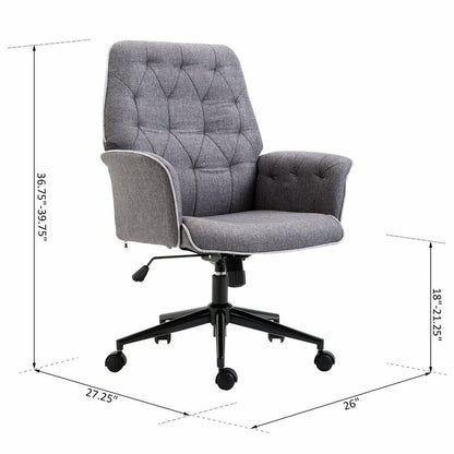 Office Chair : Grey Fabric Office Chair