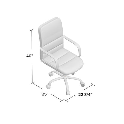 Office Chair : Mid-Back Black Leatherette Office Chair