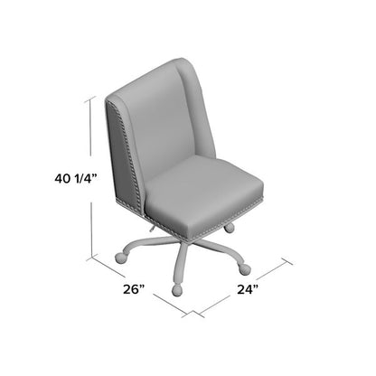 Office Chair: Silver Upholstered Office Chair