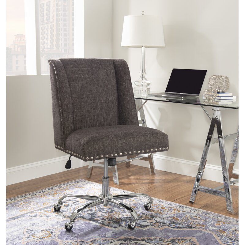 Office Chair: Silver Upholstered Office Chair