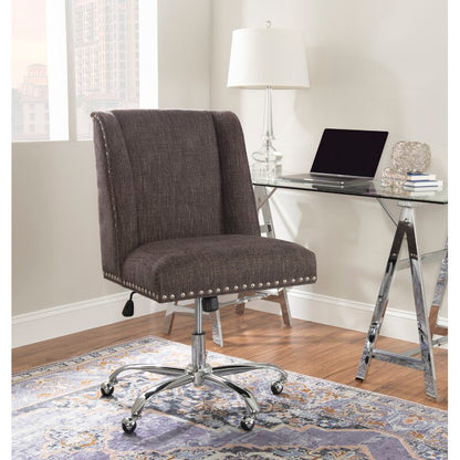 Office Chair: Silver Upholstered Office Chair