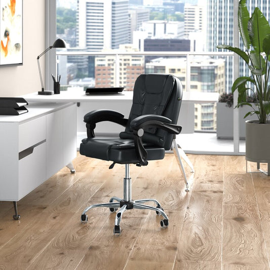 Office Chair : Upholstered Black Office Chair