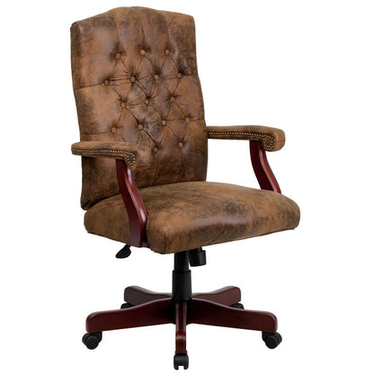 Office Chair : Upholstered Brown Office Chair