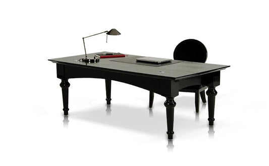 Office Desk: Black Crocodile Lacquer Office Desk