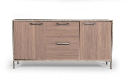 Office Desk Modern Brown Oak & Faux