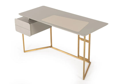 Office Desk Modern Grey & Bronze Desk