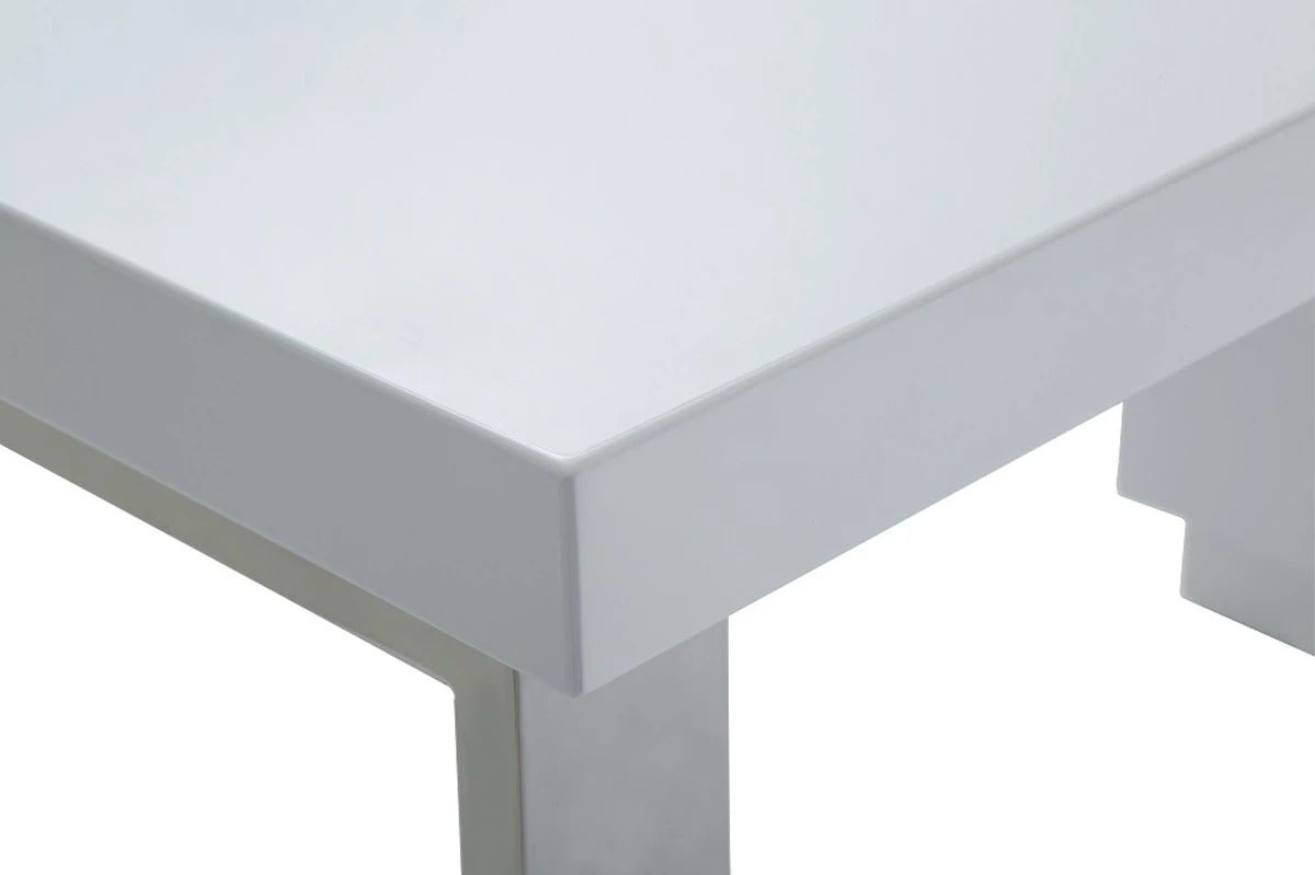 Office Desk: White & Stainless Steel Office Desk
