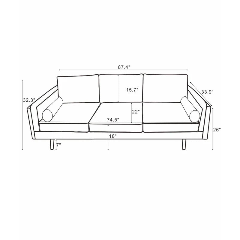 Office Sofa : Arm Sofa with Reversible Cushions