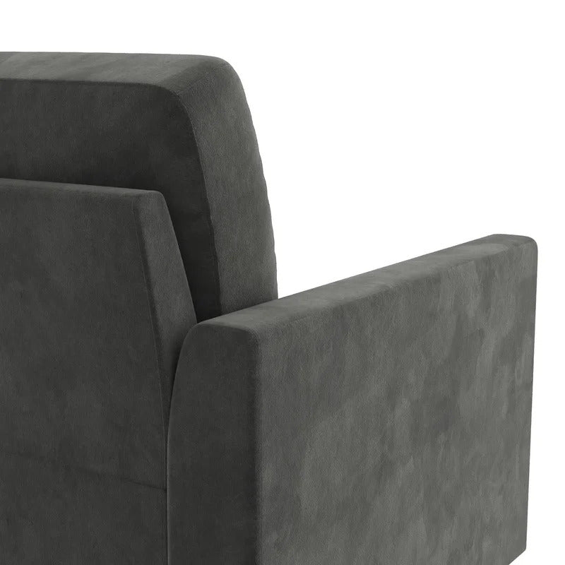Office Sofa : DIN 72'' Velvet Tuxedo Arm Sofa