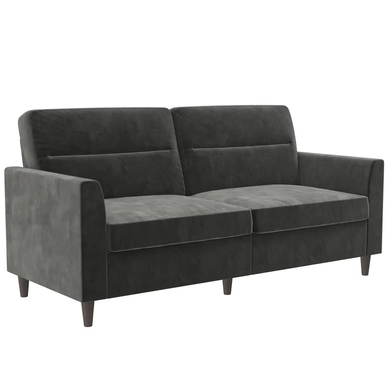 Office Sofa : DIN 72'' Velvet Tuxedo Arm Sofa