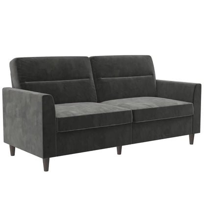Office Sofa : DIN 72'' Velvet Tuxedo Arm Sofa