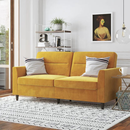 Office Sofa : DIN 72'' Velvet Tuxedo Arm Sofa