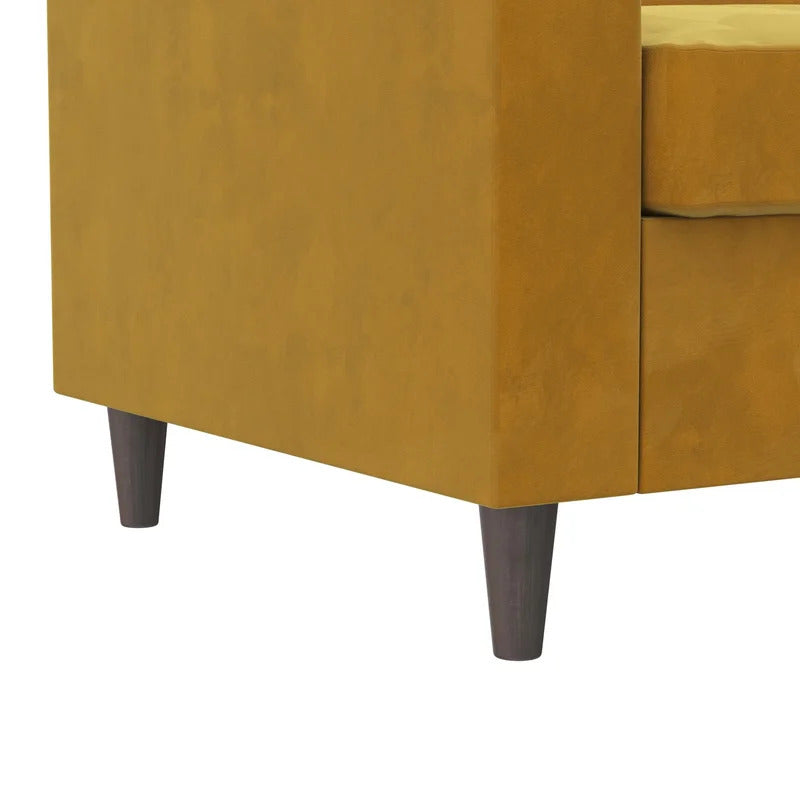 Office Sofa : DIN 72'' Velvet Tuxedo Arm Sofa