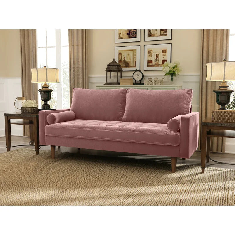 Office Sofa : JOHN 69.68'' Velvet Square Arm Sofa