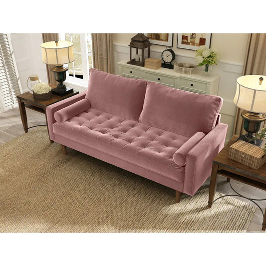 Office Sofa : JOHN 69.68'' Velvet Square Arm Sofa