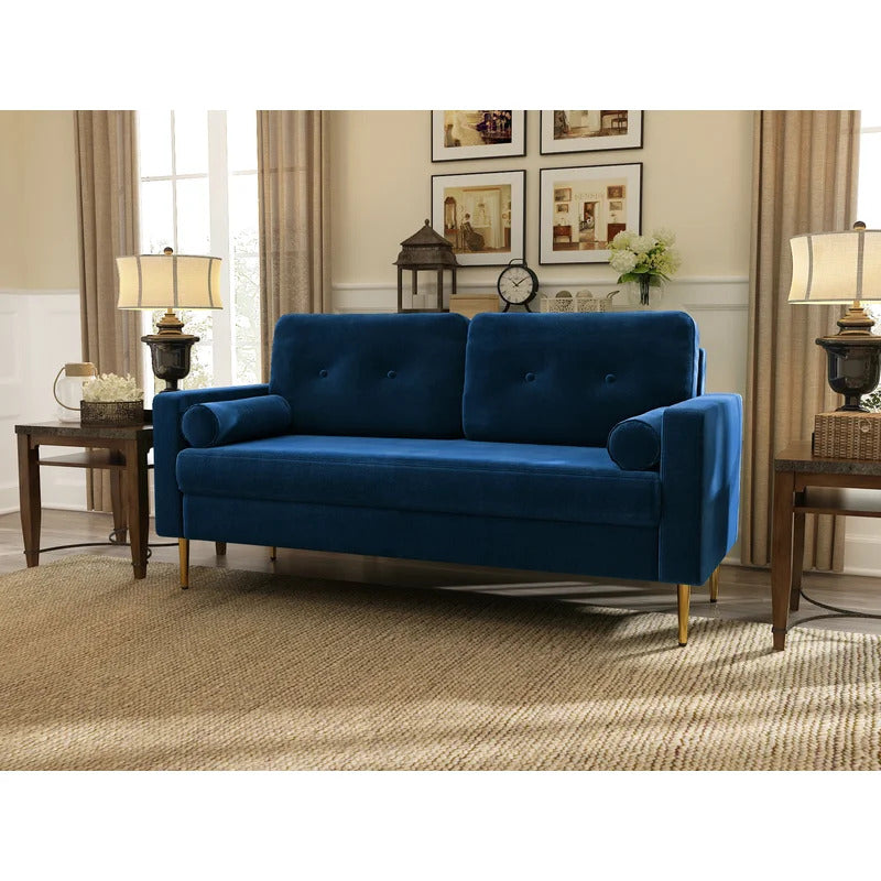 Office Sofa : JOY 71.26'' Velvet Square Arm 2 Seater Sofa Set