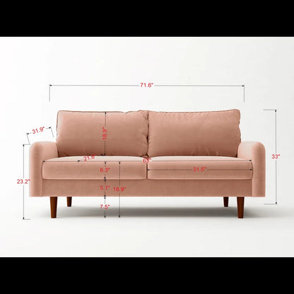 Office Sofa : JOY 71.6'' Velvet Square Arm Sofa