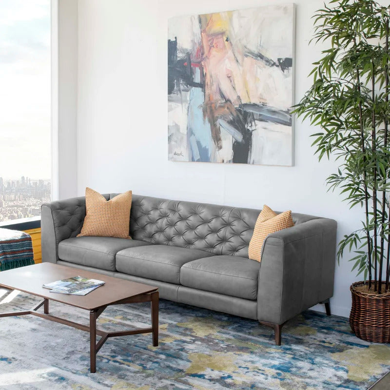 Office Sofa : RIO 90" Leatherette Tuxedo Arm Sofa