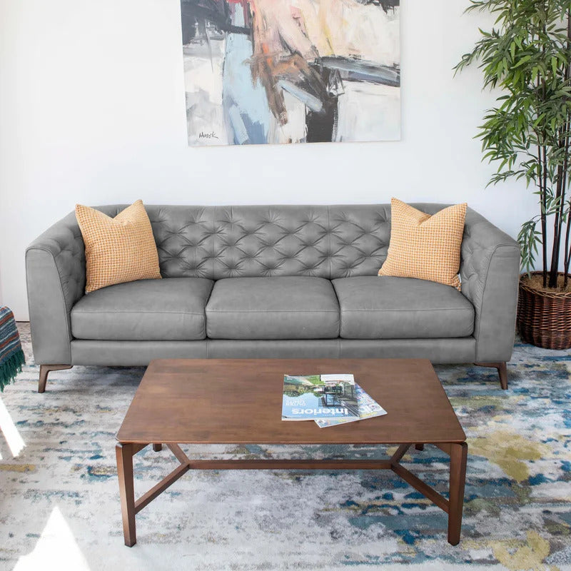 Office Sofa : RIO 90" Leatherette Tuxedo Arm Sofa
